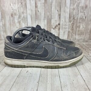 Nike Dunk Low Grey Cracked Leather Mens Shoes Sneakers‎ Size 9.5 US